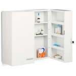 Relaxdays - armoire à pharmacie xxl en métal acier 2 portes fermables blanc 11 compartiments hxlxp: 53 ... Relaxdays - armoire à pharmacie xxl en métal acier 2 portes fermables blanc 11 compartiments hxlxp: 53 ...