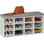 Relaxdays - banc � chaussures, 12 compartiments, h x l x p : 49, 5 x 104 x 31 cm, pour l'entr�e ou la ...