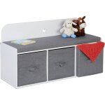 Relaxdays - banc avec rangement pour enfants, hxlxp : 54 x 99 x 35 cm, chambre et couloir, banc rembourr, ...