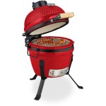 Relaxdays barbecue kamado,  26 cm, grill japonais cramique avec thermomtre 450c, grillade, fumoir, ...