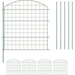 Relaxdays barri�re de jardin, cl�ture m�tallique, piquets � planter, 5 �l�ments chacun h x l : 78 x 75 ...