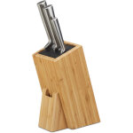 Bloc  couteaux en bambou porte - couteaux bois 6 couteaux rangement couverts cuisine, nature - relaxdays ...