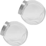 Relaxdays bocal � bonbons, lot de 2, 2 l, bocaux pour confiseries, candy bar, couvercle inox, transparent ...