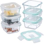 Relaxdays botes alimentaires en verre, lot de 6, couvercle hermtique en plastique, 520 ml, rcipients, ...