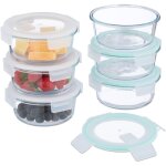 Relaxdays - bo�tes alimentaires en verre, lot de 6, couvercle herm�tique en plastique, 620 ml, r�cipients, ...