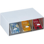 Bote  th, 3 compartiments, plastique, poser verticalement ou horizontalement, empilable, blanc / transparen ...