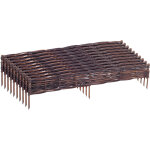 Relaxdays bordure en osier, lot de 10, h x l : 10 x 100 cm, � piquer, massifs et pelouse, bordure basse, ...