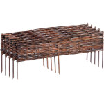 Relaxdays bordure en osier, lot de 5, h x l : 20 x 100 cm, � enfoncer, pelouse & massifs, bordure basse, ...