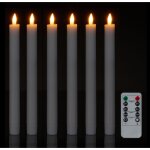Bougies led sur tige, 6 pices, avec tlcommande, minuterie & flamme vacillante, cire vritable, blanches ...