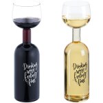 Relaxdays bouteille avec verre int�gr�, 750 ml, superbe id�e cadeau original pour les amateurs de vin, ...
