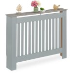 Relaxdays cache - radiateur, design moderne, tablette pratique, en mdf, h x l x p : 83 x 112 x 19 cm, ...