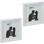 Relaxdays cadre photo, lot de 2, 25x25 cm, format portrait ou paysage,  accrocher ou poser, passe - ...