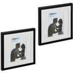 Relaxdays cadre photo, lot de 2, 25x25 cm, format portrait ou paysage,  accrocher ou poser, passe - ...