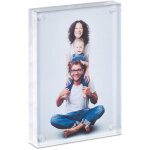 Cadre photo en acrylique, sans encadrement, aimant, double face 2 photos, dco, 10 x 15 cm, transparent ...