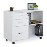 Relaxdays caisson à roulettes, 3 tiroirs, 2 compartiments, h x l x p : 66 x 80 x 40 cm, meuble verrouillable, ... Relaxdays caisson à roulettes, 3 tiroirs, 2 compartiments, h x l x p : 66 x 80 x 40 cm, meuble verrouillable, ...