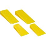 Relaxdays - cales d'abattage, lot de 4, 14 & 21 cm, plastique, coins dentels, accessoires pour le fendage ...