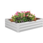 Relaxdays - carré potager, métal galvanisé, fleurs, plantes et légumes, hxlxp : 30x120x90 cm, jardinière ... Relaxdays - carré potager, métal galvanisé, fleurs, plantes et légumes, hxlxp : 30x120x90 cm, jardinière ...