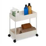 Relaxdays ? desserte de cuisine 2 niveaux ? dimensions h38 x l39, 5 x p21, 5 cm ? plastique et acier ...