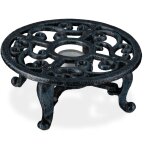 Relaxdays - chauffe - thire en fonte, pour cafetires et thires, 1 bougie, design antique, rchaud ...