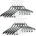 Cintres pour costumes revtement antidrapant mtal 42 cm lot de 10, noir - relaxdays