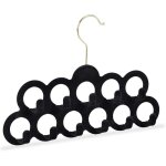 Relaxdays cintre porte foulards, cintre charpes cravate ceinture velours, crochet rotatif 360 antidrapant, ...