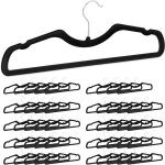 Relaxdays cintre en velours set 50, cintre  costume traverse pantalon, antidrapant, encoche, crochet, ...