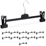 Cintres  vtements, lot de 12, 2 pinces, pour pantalons & jupes, hxlxp : 15x35, 5x2, 5 cm, pp & fer, ...