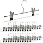 Relaxdays cintre  vtements, lot de 25, 2 pinces, pour pantalons & jupes, hxlxp : 11, 5x35x2 cm, mtal, ...
