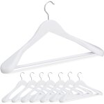 Relaxdays cintre pour vtements, lot de 8, paule large, barre  pantalon, pour veste, chemise, bois, ...