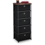 Relaxdays commode, avec 5 tiroirs en tissu, structure en métal, 105x43x33 cm, pour le salon ou l'entrée, ... Relaxdays commode, avec 5 tiroirs en tissu, structure en métal, 105x43x33 cm, pour le salon ou l'entrée, ...