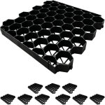 Relaxdays, dalles gazon plastique, lot de 10, 4x50x50 cm, sans sous - couche, carrossables, pour paddock ...