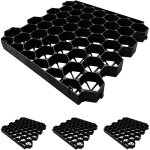 Relaxdays dalles pour gazon en plastique, lot de 4, 4 x 50 x 50 cm, sans sous - couche, circulables, ...