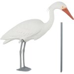 Superbe d�coration de jardin, effaroucheur d'oiseaux qui prot�ge les poissons de l'�tang, blanche - relaxdays ...