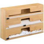 Relaxdays distributeur film alimentaire et aluminium, pour 3 rouleaux, pour tiroir, bambou, 21, 5 x 33, ... Relaxdays distributeur film alimentaire et aluminium, pour 3 rouleaux, pour tiroir, bambou, 21, 5 x 33, ...