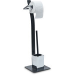 Ensemble 2en1 porte - brosse wc avec porte - rouleau papier toilette, hlp : env. 70 x 20 x 20 cm, anthracite ...