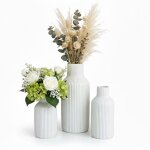Relaxdays, ensemble de 3 vases � fleurs, 3 tailles, pour fleurs fra�ches et s�ch�es, vase en c�ramique, ...