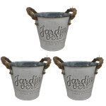 Relaxdays ensemble de pots de fleurs, 3 cache - pots � idyll �, h x p : 12, 5 x 14 cm, pot � herbes en ...