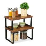 Relaxdays tagre, set de 2 pices, organiseur cuisine pour pices, vaisselle et autres, design industriel, ...