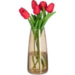 Grand vase dcoratif, pour vos fleurs, en verre, dimensions h x d : 21, 5 x 10 cm, marron - relaxdays ...