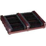Grille gratte - pieds en bois, antidrapant, brosses en plastique, pour intrieur et extrieur, marron ...