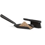 Relaxdays - kit pelle et balai 41 cm nettoyage chemine en acier cendres serviteur, noir