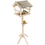 Relaxdays mangeoire pour oiseaux avec support, toit tanche, jardin, balcon et terrasse, nichoir, bois ...