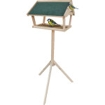 Relaxdays mangeoire pour oiseaux sur pied, 137 cm de hauteur, toit imperm�able, jardin et balcon, bois ...