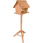 Relaxdays mangeoire pour oiseaux sur pied, en bois de sapin, jardin, balcon, terrasse, hbt : 107 x 32 ...