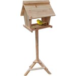 Relaxdays mangeoire pour oiseaux sur pied, en bois de sapin, jardin, balcon et terrasse, nichoir hbt ...