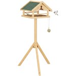 Relaxdays mangeoire pour oiseaux sur pied, toit en asphalte, jardin, balcon et terrasse, bois de sapin, ...