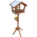 Relaxdays mangeoire pour oiseaux sur support, toit en mtal rsistant, jardin et terrasse, nichoir en ...