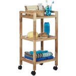 Meuble de salle de bain � roulettes en bois caisson �tag�re cuisine rangement hxlxp: 71, 5 x 35 x 31 ...