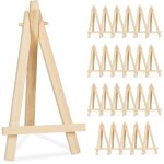 Relaxdays minichevalet, lot d�coratif et pratique de 24, en bois, pour un mariage ou anniversaire, nature ...