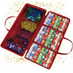 Relaxdays - organisateur pour papier cadeau, zip, 3 poches pour accessoires, h x l x p : 34 x 82 x 13 ...